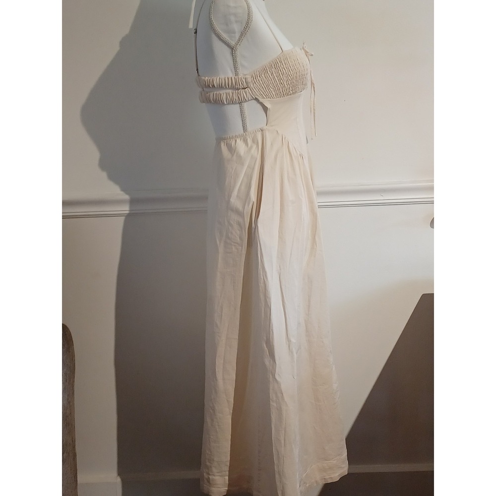 Free People Cream Smocked Bust Midi Sundress - Picture 4 of 10